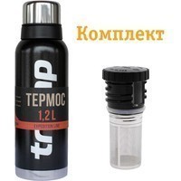 Комплект Tramp Термос 1,2 л TRC-028-black + Пробка для термосів Expedition UTRA-287 